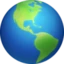 Globe Showing Americas emoji, Facebook design