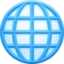 Globe With Meridians emoji, Facebook design