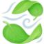 Leaf Fluttering in Wind emoji, Facebook design