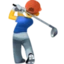Man Golfing emoji, Facebook design