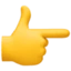 Backhand Index Pointing Right on Facebook