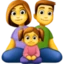 Family Man, Woman, Girl emoji as drawn by Facebook