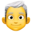 Man White Hair emoji, Facebook design