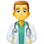 Man Health Worker emoji, Facebook design