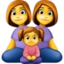 Family Woman, Woman, Girl emoji as drawn by Facebook