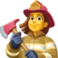 Woman Firefighter emoji, Facebook design