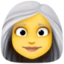Woman White Hair emoji, Facebook design