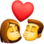 Couple Woman Man Kiss emoji, Facebook design
