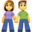 Woman and Man Holding Hands emoji, Facebook design
