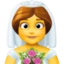 Woman with Veil emoji, Facebook design