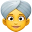 Woman Wearing Turban emoji, Facebook design