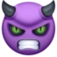 Angry Face with Horns emoji, Facebook design