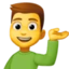 Man Tipping Hand emoji, Facebook design