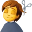 Person Getting Haircut emoji, Facebook design