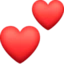 Two Hearts emoji, Facebook design