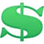Heavy Dollar Sign emoji, Facebook design