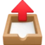 Outbox Tray emoji, Facebook design