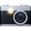 Camera with Flash emoji, Facebook design