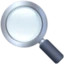 Magnifying Glass Tilted Left emoji, Facebook design