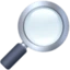 Magnifying Glass Tilted Right emoji, Facebook design