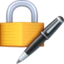 Locked with Pen emoji, Facebook design
