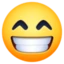 Beaming Face with Smiling Eyes on Facebook