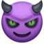 Smiling Face with Horns emoji, Facebook design