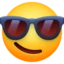 Smiling Face with Sunglasses emoji, Facebook design