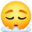 Face Exhaling emoji, Facebook design