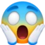 Face Screaming in Fear emoji, Facebook design