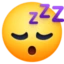 Sleeping Face emoji, Facebook design