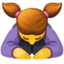 Woman Bowing emoji, Facebook design