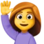 Woman Raising Hand emoji, Facebook design