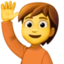 Person Raising Hand emoji, Facebook design
