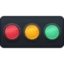 Horizontal Traffic Light emoji, Facebook design