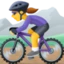 Woman Mountain Biking emoji, Facebook design