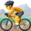Person Mountain Biking emoji, Facebook design