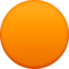 Orange Circle emoji, Facebook design