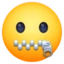Zipper-mouth Face emoji, Facebook design