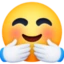 Smiling Face with Open Hands emoji, Facebook design