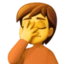 Person Facepalming emoji, Facebook design