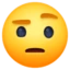 Face with Raised Eyebrow emoji, Facebook design
