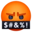 Face with Symbols on Mouth emoji, Facebook design