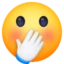 Face with Hand Over Mouth emoji, Facebook design