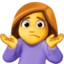Woman Shrugging emoji, Facebook design