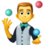 Man Juggling emoji, Facebook design