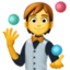 Person Juggling emoji, Facebook design