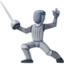 Person Fencing emoji, Facebook design