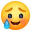 Smiling Face with Tear emoji, Facebook design