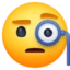 Face with Monocle emoji, Facebook design